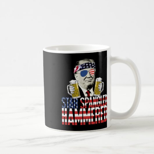 Spangled Hammered Präsident Donald Trump Beer Lieb Kaffeetasse (Rechts)