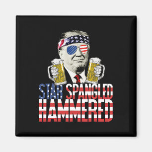 Spangled Hammered Präsident Donald Trump Beer Lieb Magnet