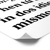 Spanglés Funny Definition zweisprachig Poster (Ecke)