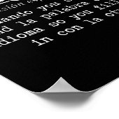 Spanglish-Definition Lustiger Spanischlehrer Bilin Poster (Ecke)