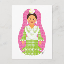 Spaniard Matryoshka Postcard Postkarte