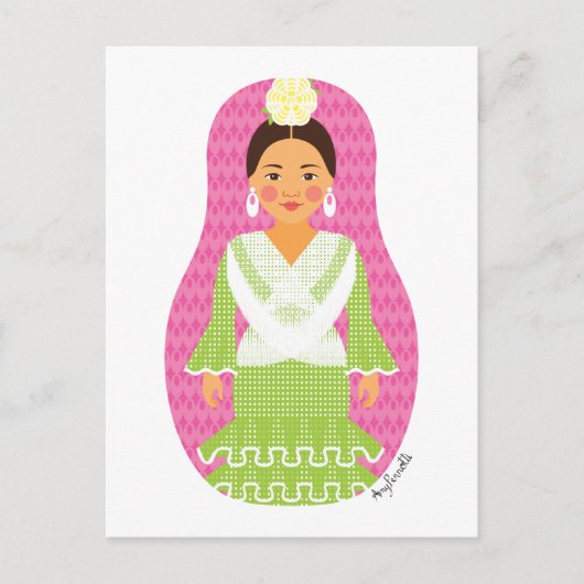 Spaniard Matryoshka Postcard Postkarte (Vorderseite)
