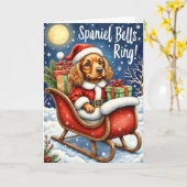 Spaniel Bells Ring - Cocker Spaniel Weihnachten Karte (Gelbe Blume)