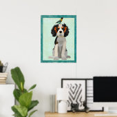 SPANIEL & BIRD Art Poster (Heimbüro)