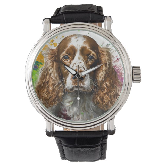 Spaniel Dog Armbanduhr (Vorderseite)