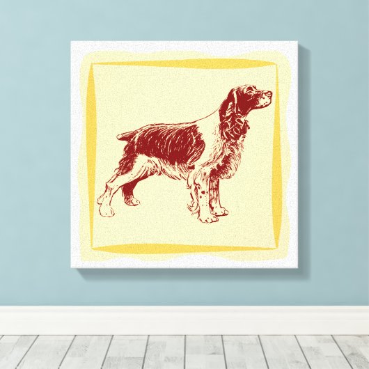 Spaniel Dog Leinwanddruck (Insitu (Holzboden))