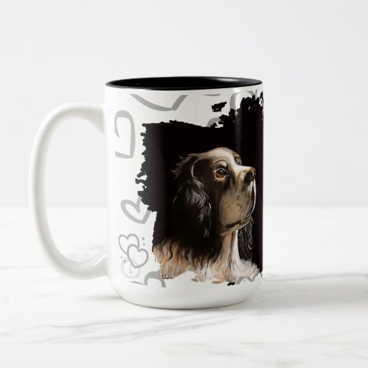 Spaniel dog love mug  zweifarbige tasse (Links)