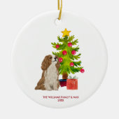 Spaniel Dog Personalisiert Weihnachten Keramik Ornament (Vorne)