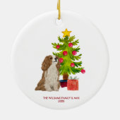 Spaniel Dog Personalisiert Weihnachten Keramik Ornament (Hinten)