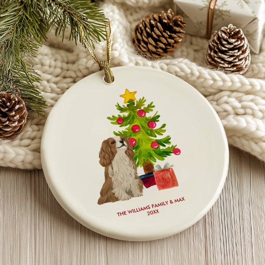 Spaniel Dog Personalisiert Weihnachten Keramik Ornament