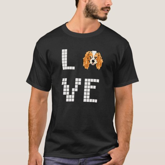 Spaniel  Dog  Pixel Art T-Shirt (Vorderseite)