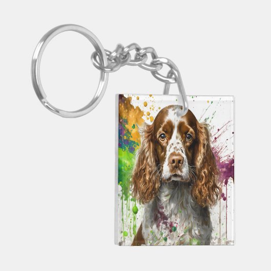 Spaniel Dog Schlüsselanhänger (Vorderseite links)