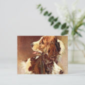 Spaniel Dogs Vintages Kunstdesign Postkarte (Stehend Vorderseite)