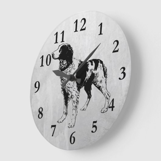 Spaniel Große Wanduhr (Winkel)