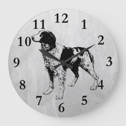 Spaniel Große Wanduhr (Vorderseite)