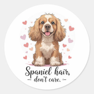 Spaniel Haar, Wen Kümmerts Cocker Spaniel Unorde Runder Aufkleber