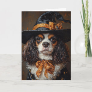 Spaniel Hexe Halloween Feiertagskarte