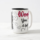 Spaniel-Hund-Liebe-Tasse Zweifarbige Tasse (VorderseiteRechts)