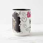 Spaniel-Hund-Liebe-Tasse Zweifarbige Tasse (Mittel)