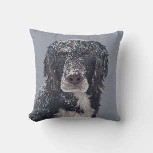 Spaniel-Hund-Mischlings-Tierporträt Kissen