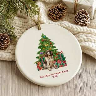 Spaniel-Hund personalisiertes Weihnachten Keramik Ornament