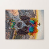 Spaniel-Karnevalsblick auf Rio Puzzle (Horizontal)