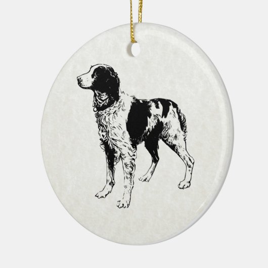 Spaniel Keramikornament (Links)