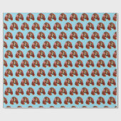Spaniel mit rosa Ohrenschützern Geschenkpapier (Flach)