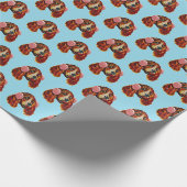 Spaniel mit rosa Ohrenschützern Geschenkpapier (Ecke)