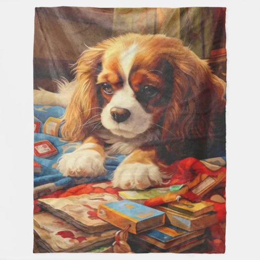 SPANIEL PUPPY FLEECEDECKE (Vorderseite)