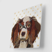 SPANIEL QUADRATISCHE WANDUHR (Winkel)