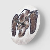 Spaniel Runde Wanduhr (Winkel)