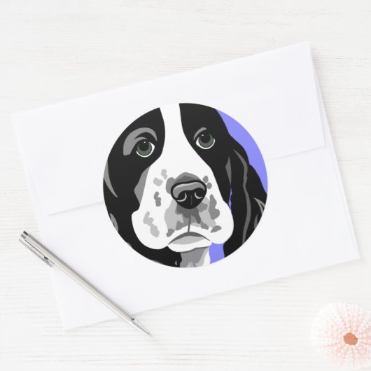 Spaniel Runder Aufkleber (Umschlag)