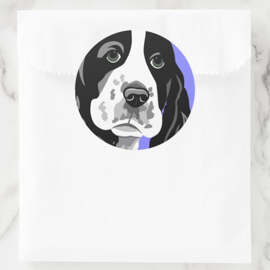 Spaniel Runder Aufkleber (Tasche)