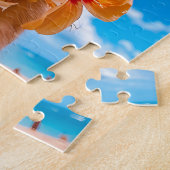 Spaniel Selfie am tropischen Strand Puzzle (Seite)
