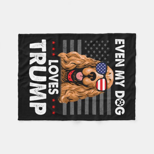 Spaniel sogar mein Hund Lieben Trump Funny Fleecedecke (Vorderseite (Horizontal))