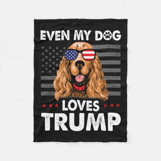 Spaniel sogar mein Hund Lieben Trump Funny Fleecedecke (Vorderseite)