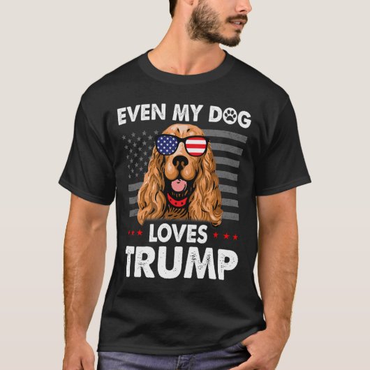 Spaniel sogar mein Hund Lieben Trump Funny T-Shirt (Vorderseite)