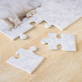 Spaniel trifft Schneehase im Winterwald Puzzle (Seite)