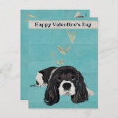 SPANIEL VALENTINS Postkarte (Vorne/Hinten)