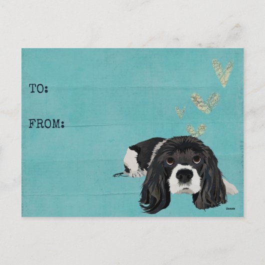 SPANIEL VALENTINS Postkarte (Rückseite)