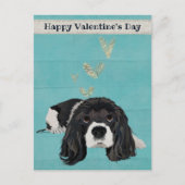 SPANIEL VALENTINS Postkarte (Vorderseite)