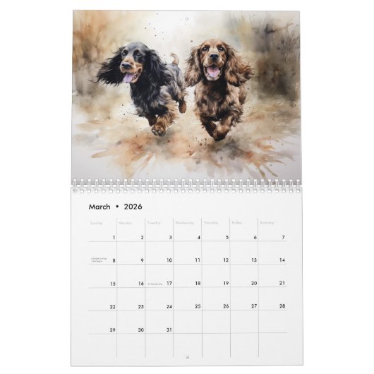 Spaniels 2026 kalender (Mär 2026)