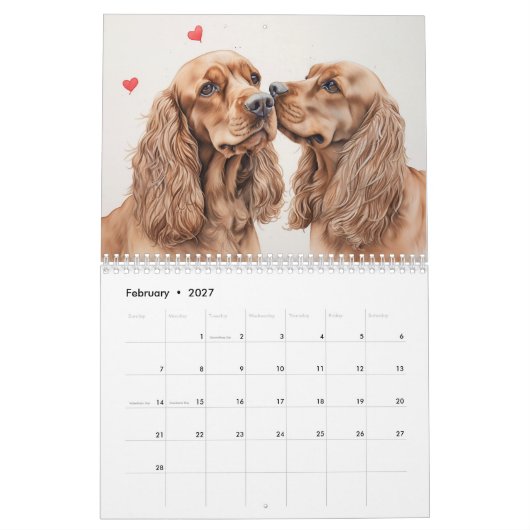 Spaniels 2026 kalender (Feb 2027)