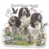Spaniels "English Springer", Art Aufkleber (Vorderseite)
