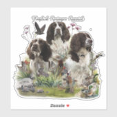 Spaniels "English Springer", Art Aufkleber (Blatt)