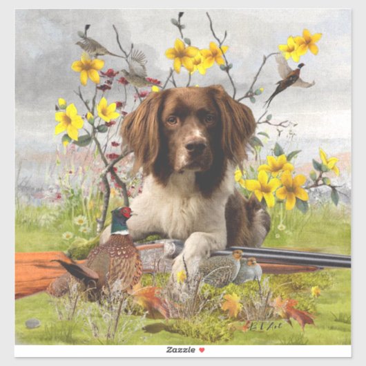 Spaniels "English Springer", Art Aufkleber (Blatt)