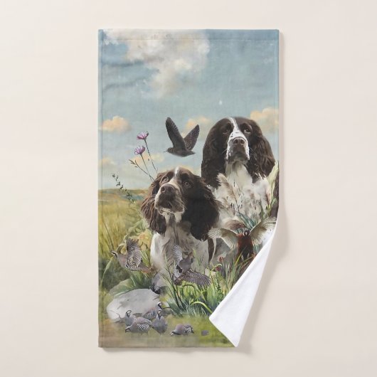 Spaniels "English Springer", Art Badhandtuch Set (Handtuch)