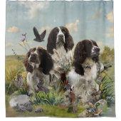 Spaniels "English Springer", Art Duschvorhang (Vorderseite)