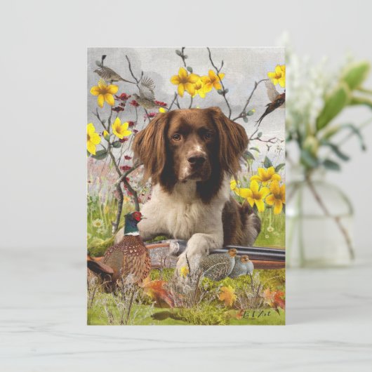 Spaniels "English Springer", Art Einladung (Stehend Vorderseite)
